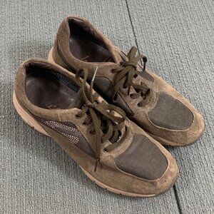 Skechers Sneakers Womens Size 10 Chocolate Brown Suede Bling Walking Running